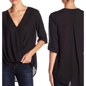 Surplice draped top